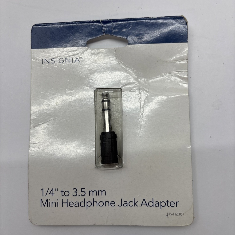 Insignia NS-HZ307 1/4" to 3.5mm Mini‎ Headphone Jack Adapter, New